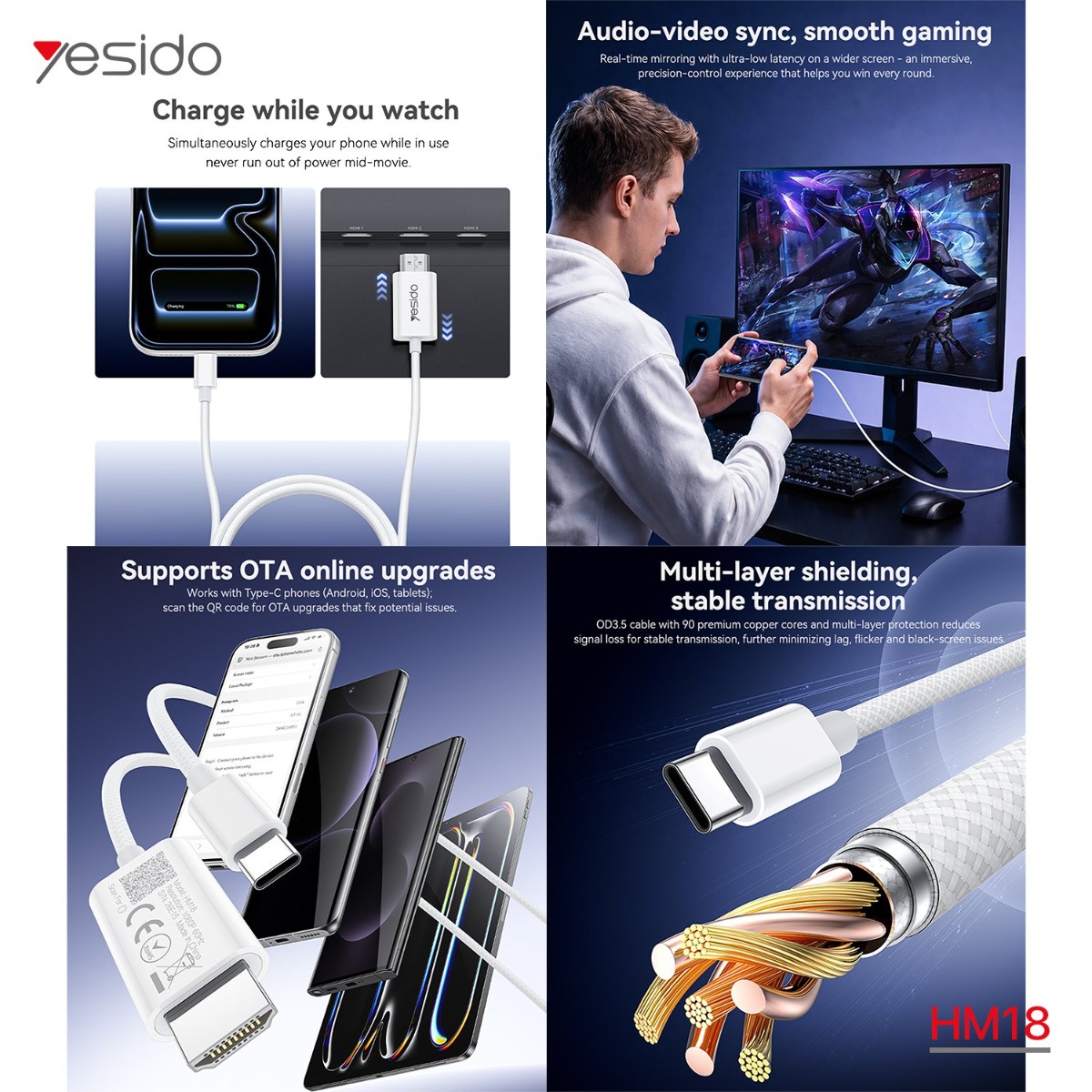 YESIDO HM18 Type-C HDMI Cable