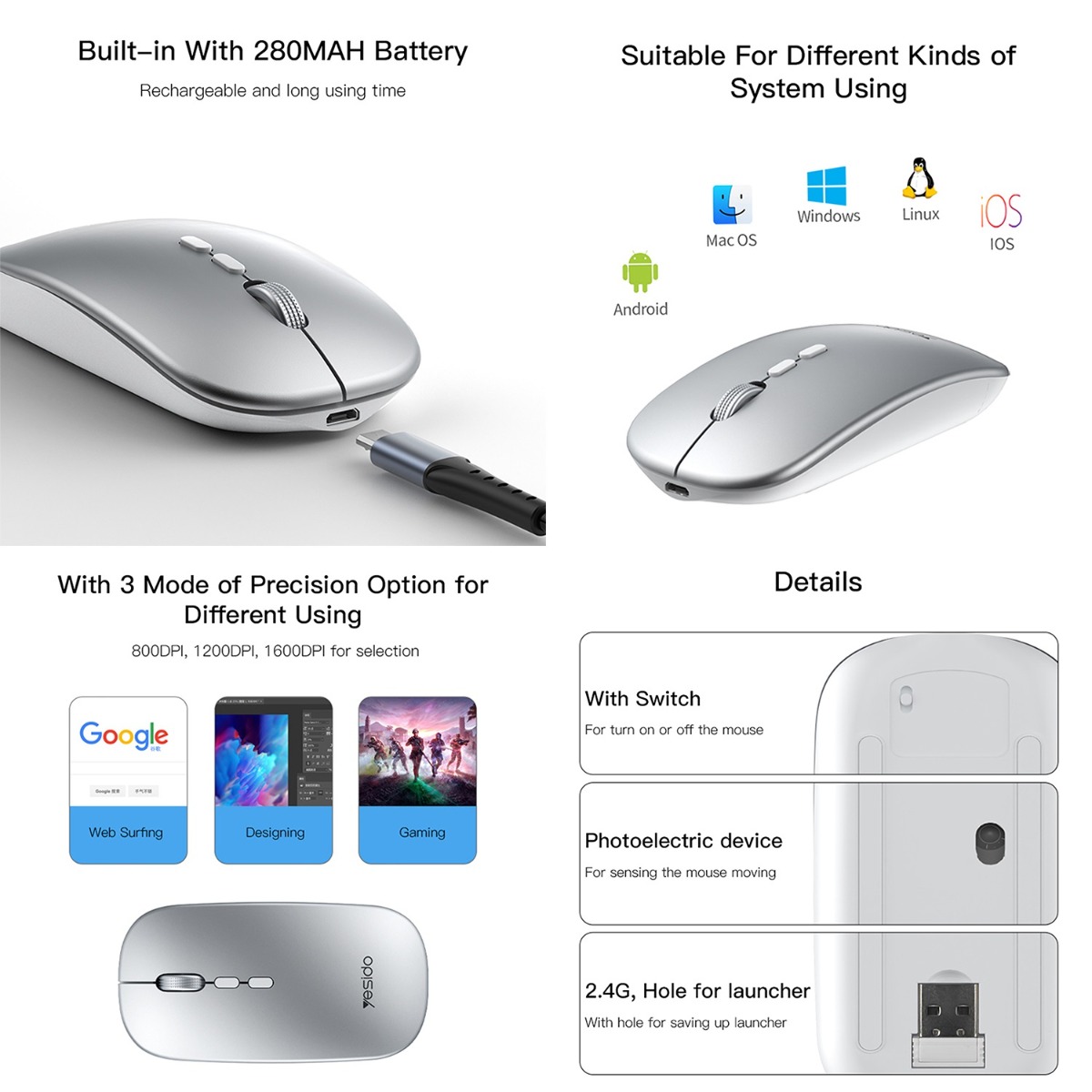 YESIDO KB15 Wireless Mouse