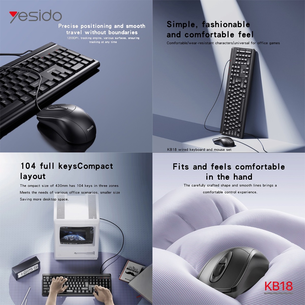 YESIDO KB18 Wired Keyboard & Mouse