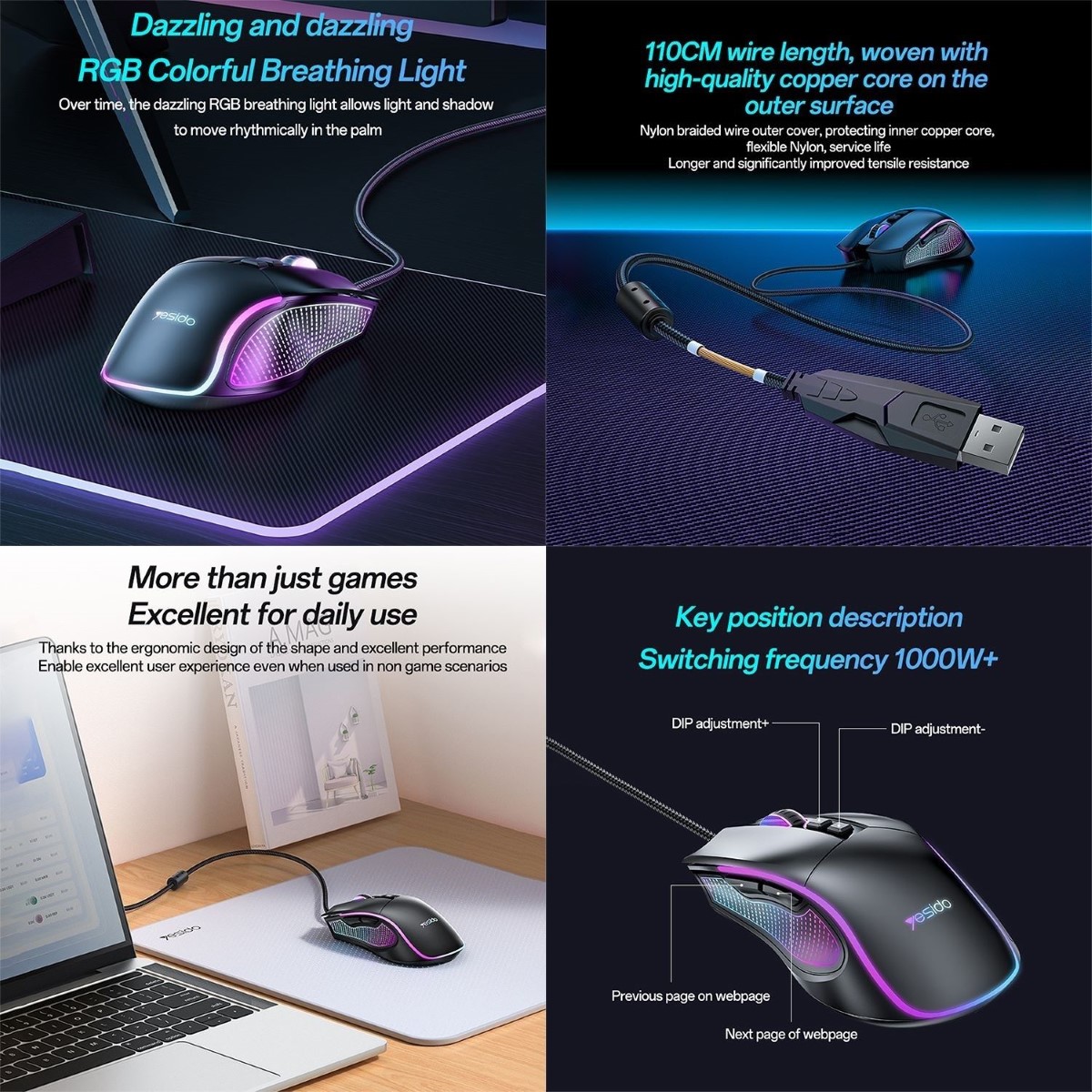 YESIDO KB20 Wired Gaming Mouse