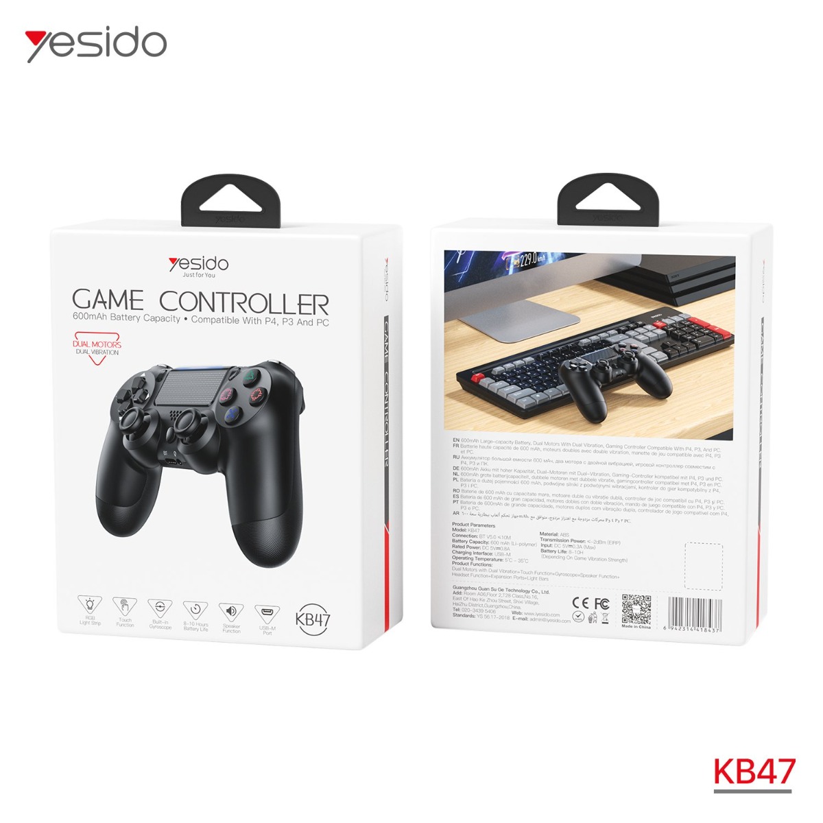 يد تحكم YESIDO KB47 لاسلكي للألعاب