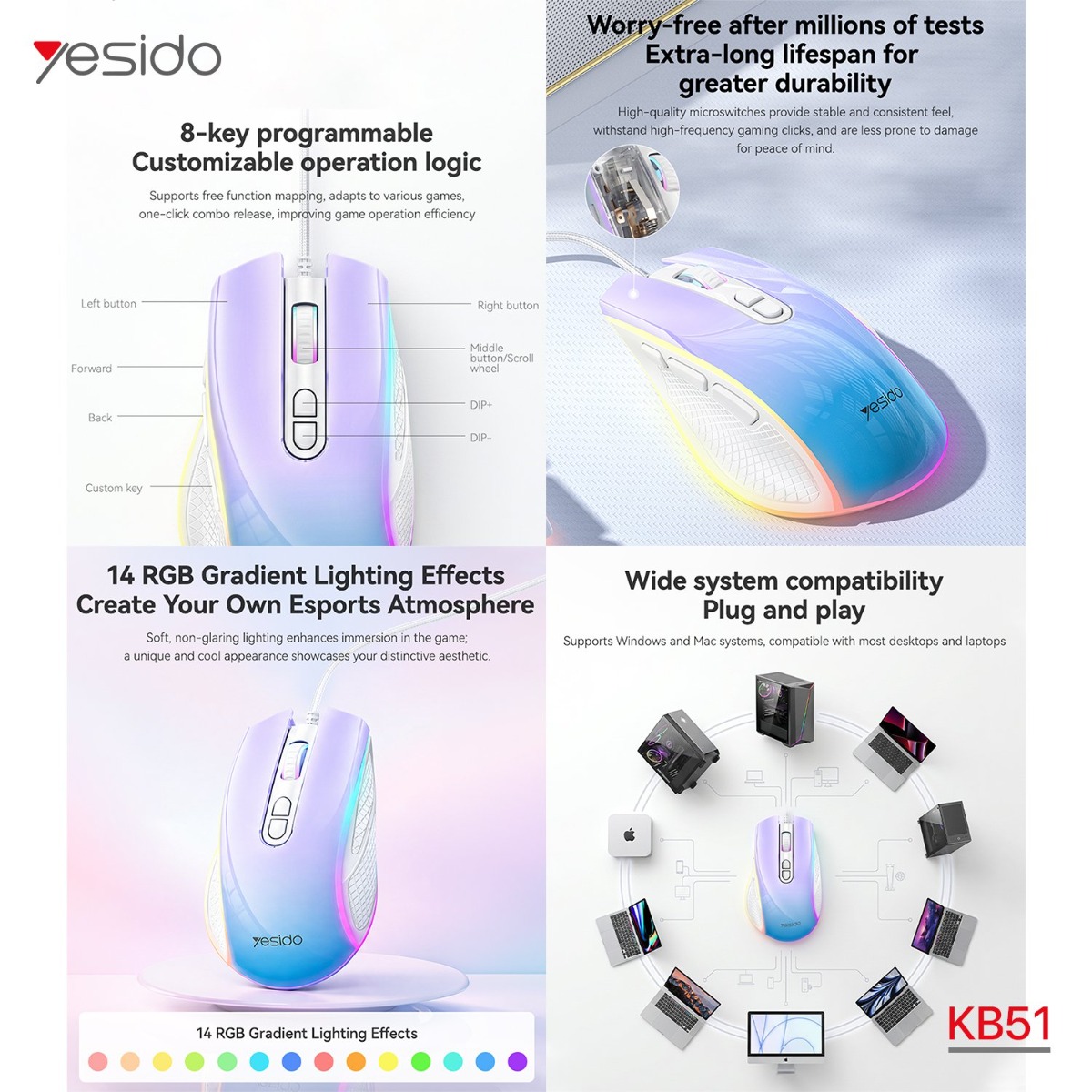 YESIDO KB51 Wired Gaming Mouse