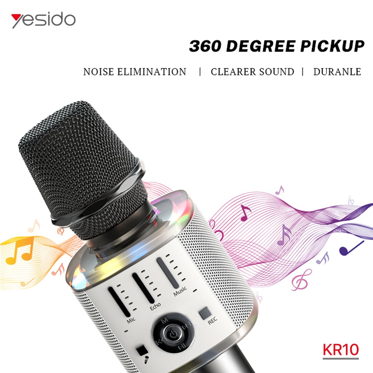 YESIDO KR10 2in1 Wireless Bluetooth Microphone & Speaker