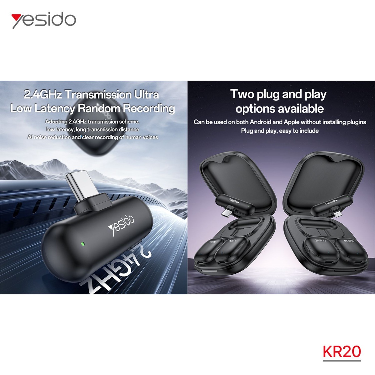 YESIDO KR20 Dual Lightning Microphone