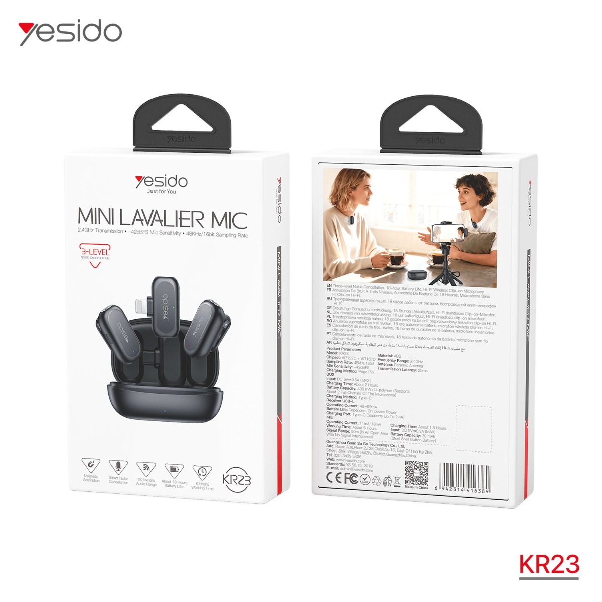 ميكروفون YESIDO KR23 Dual Lightning