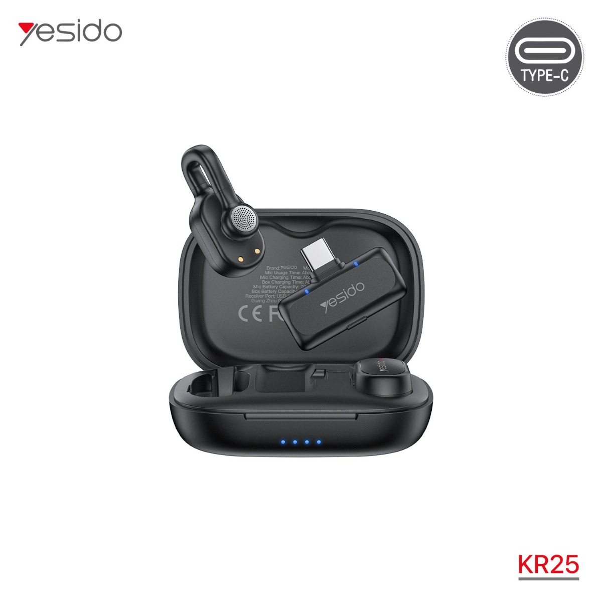 ميكروفون YESIDO KR25 Type-C لاسلكي مزدوج