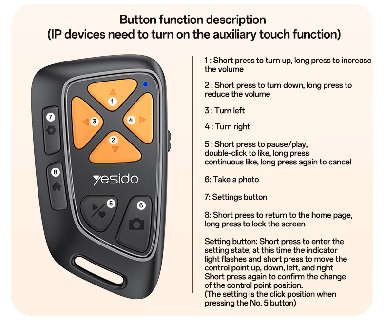 YESIDO SF25 Wireless Remote Control