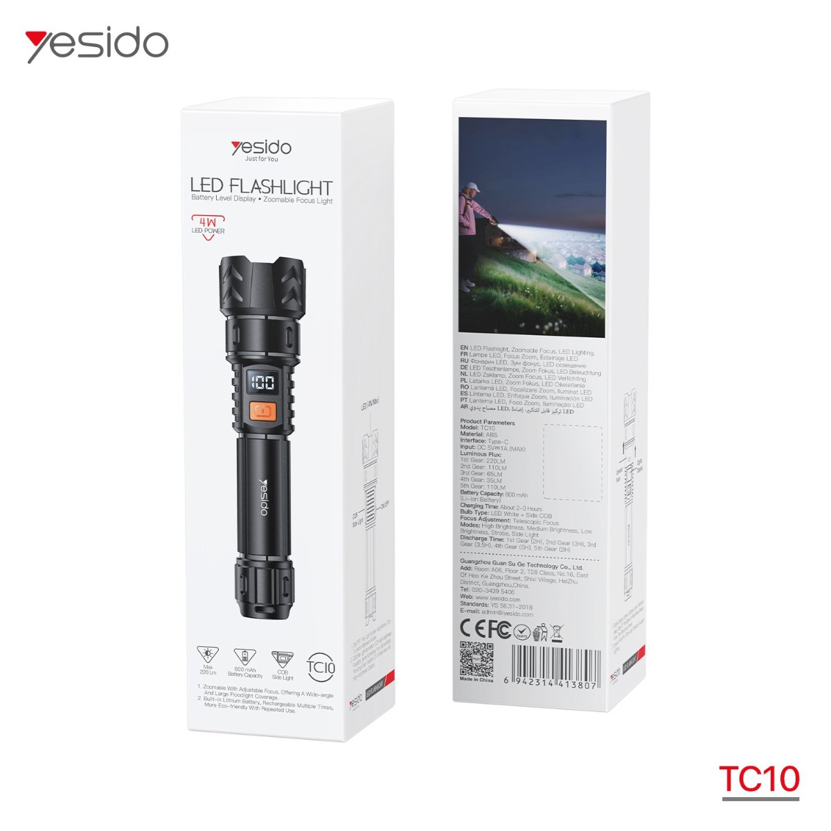 YESIDO TC10 LED Flashlight