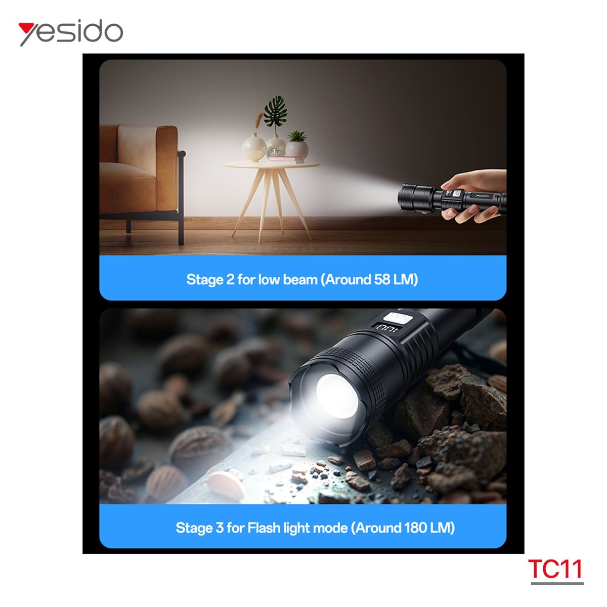 مصباح YESIDO TC11 LED يدوي
