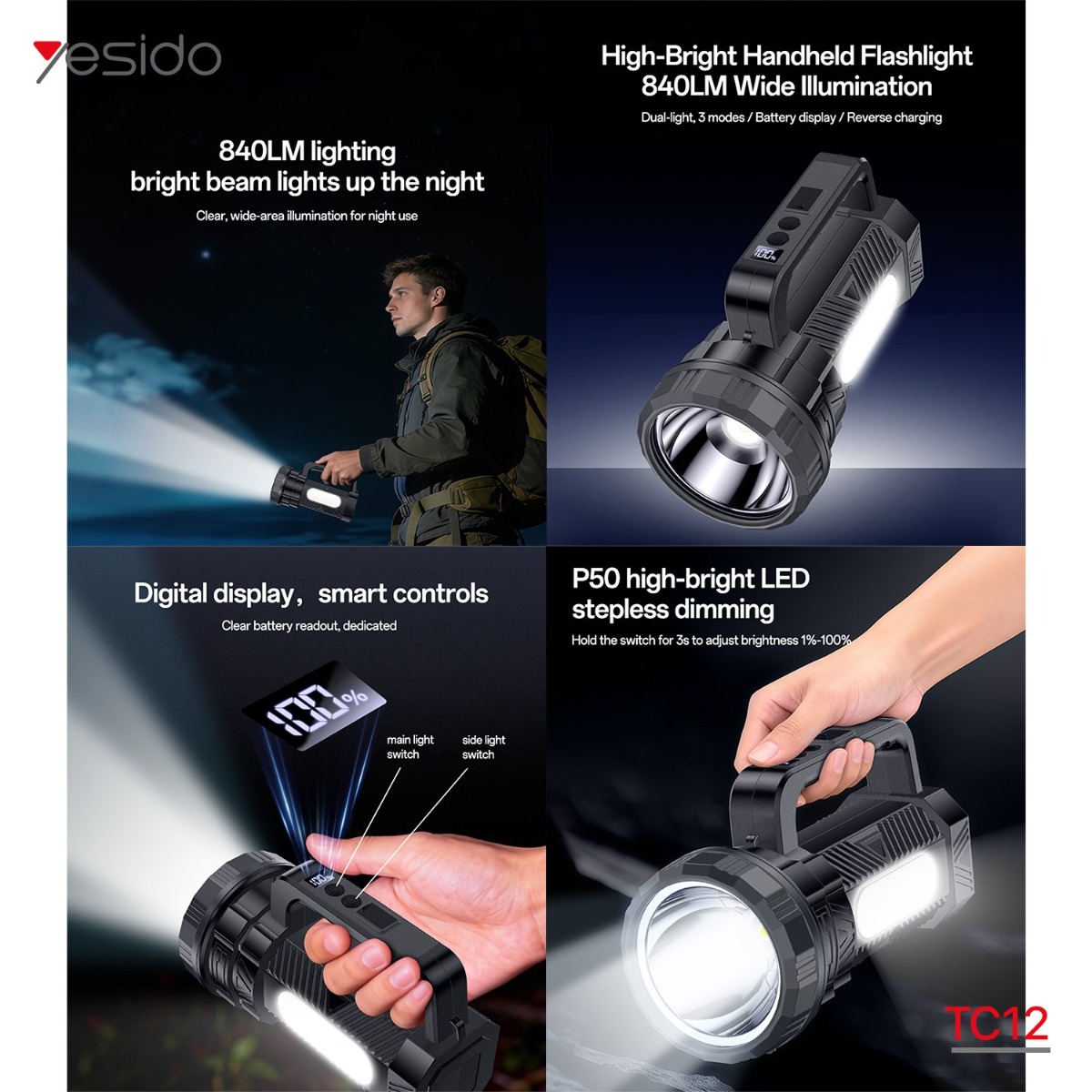 YESIDO TC12 LED Flashlight