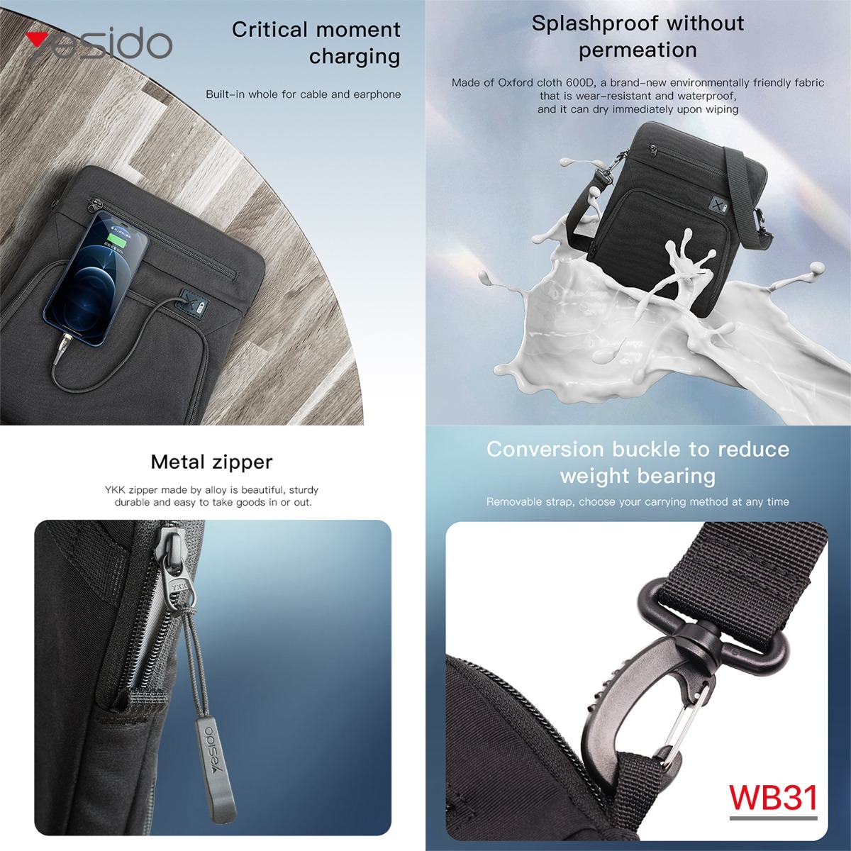 YESIDO WB31 iPad & Tablet Shoulder Bag