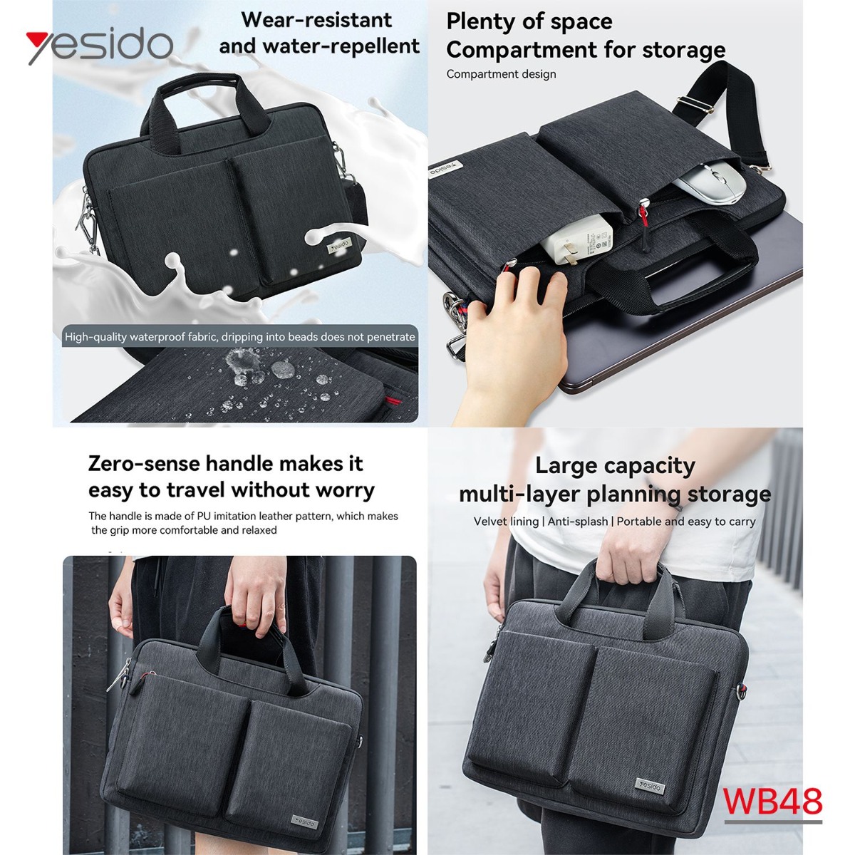 YESIDO WB48 Laptop Shoulder Bag