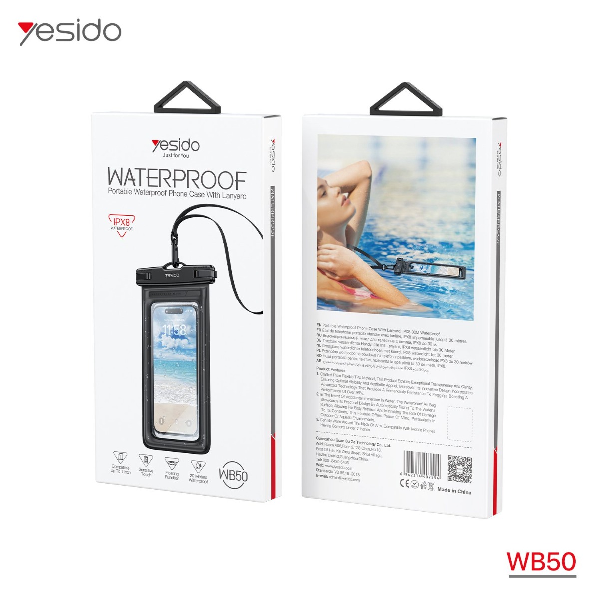 حقيبة موبايل YESIDO WB50 ضد الماء