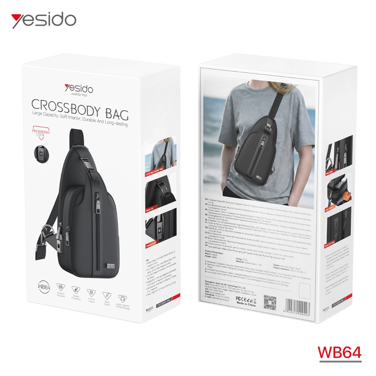 YESIDO WB64 iPad & Tablet Crossbody BackBag