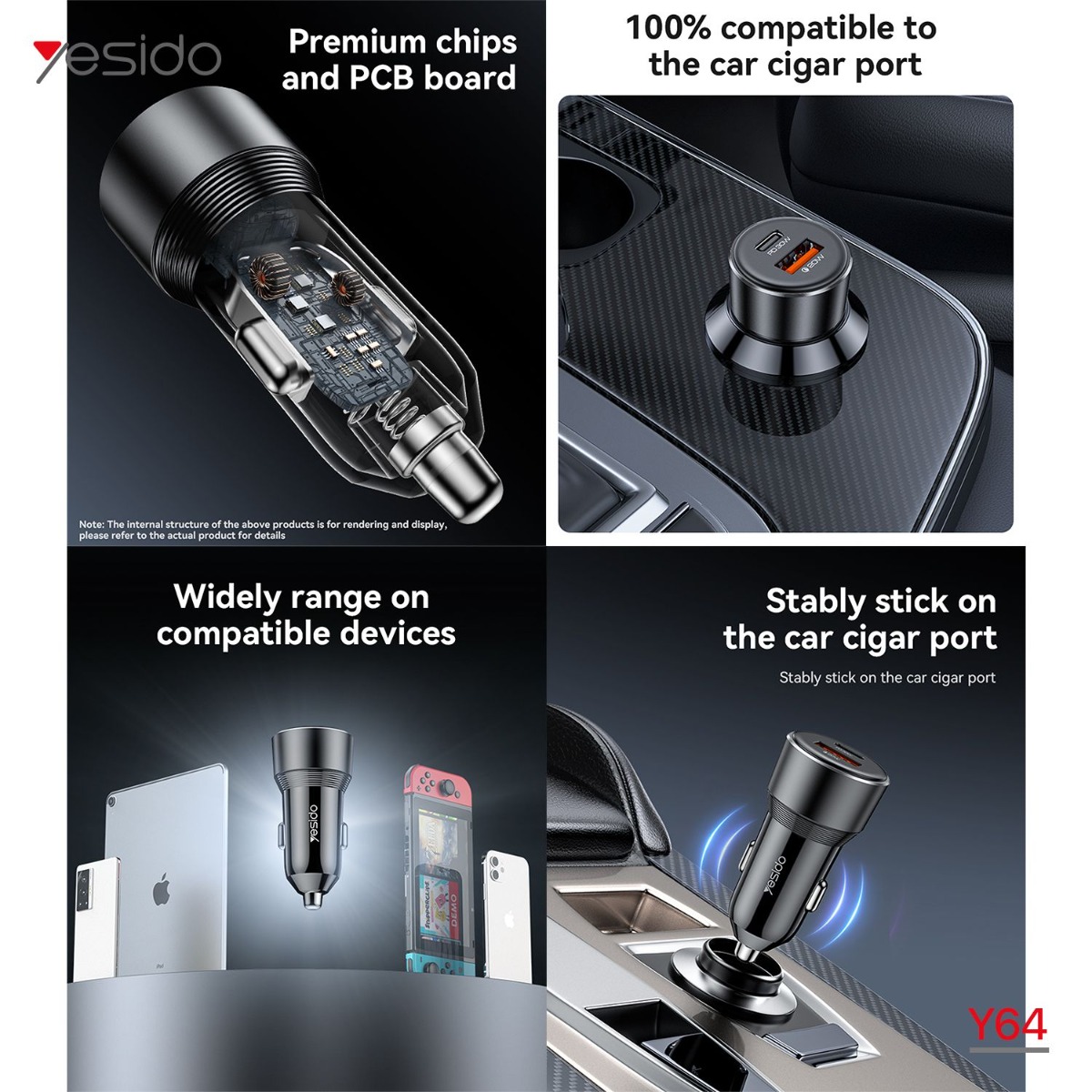 YESIDO Y64 50W PD Car Charger