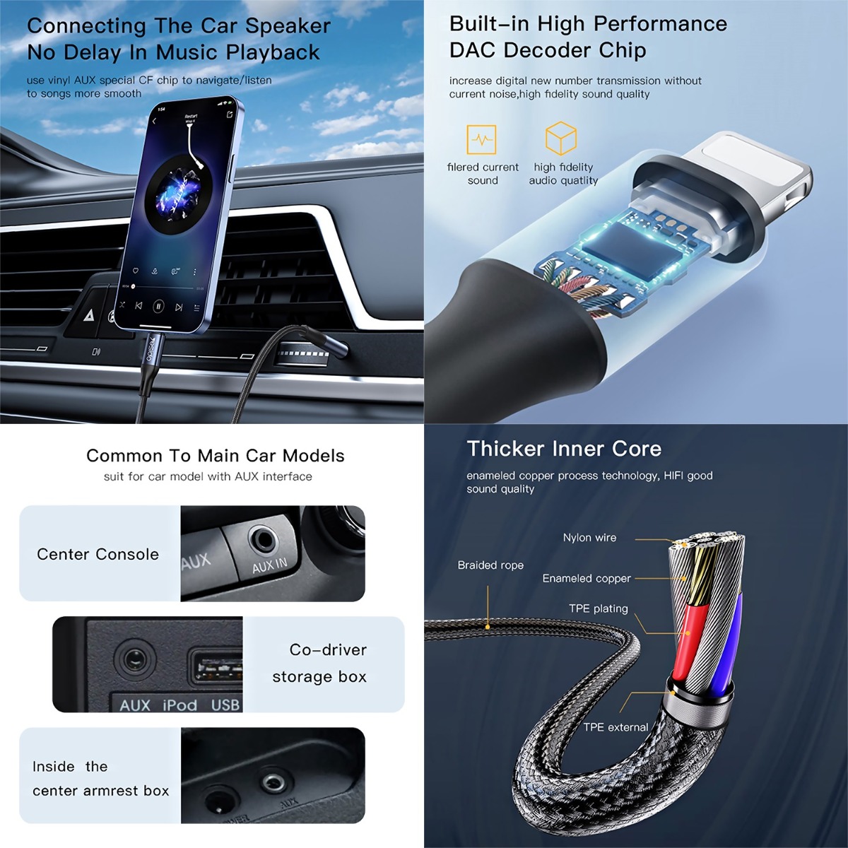 YESIDO YAU35 AUX Audio Cable