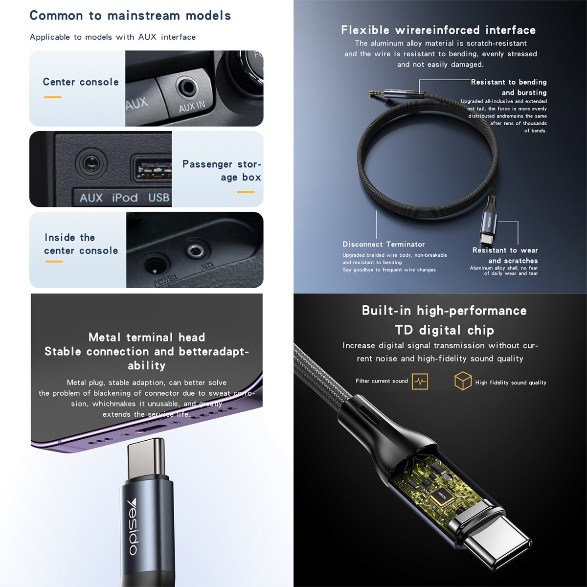 YESIDO YAU42 AUX Audio Cable