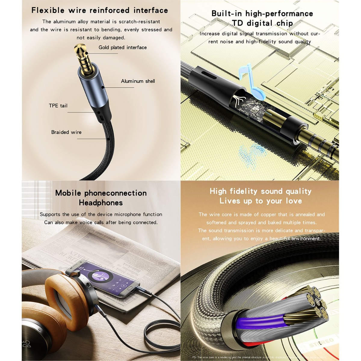 YESIDO YAU43 AUX Audio Cable