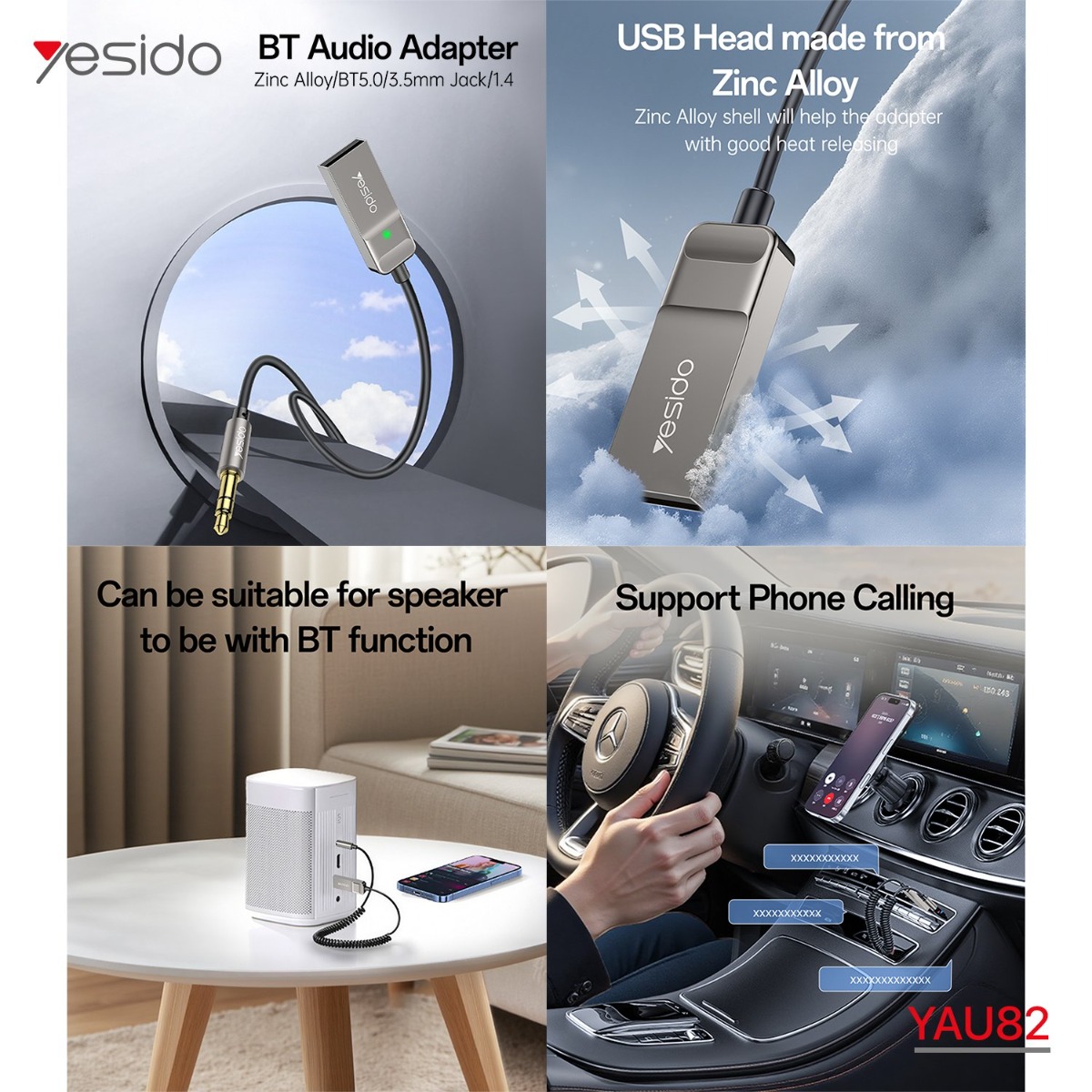YESIDO YAU82 AUX Bluetooth Audio Cable