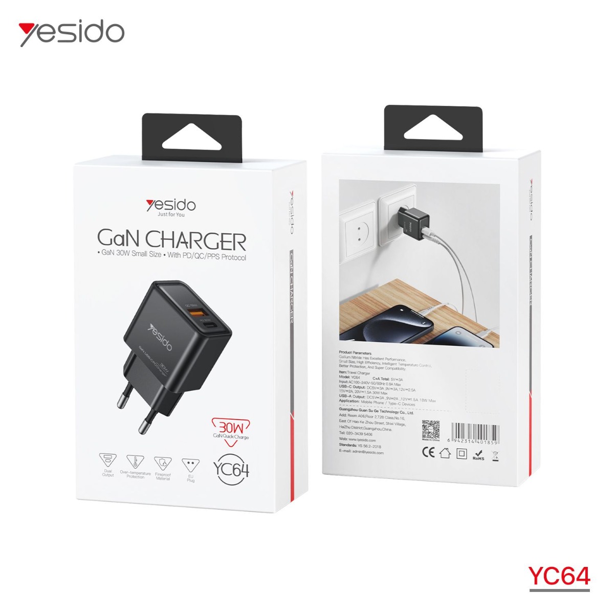 YESIDO YC64 30W PD Charger