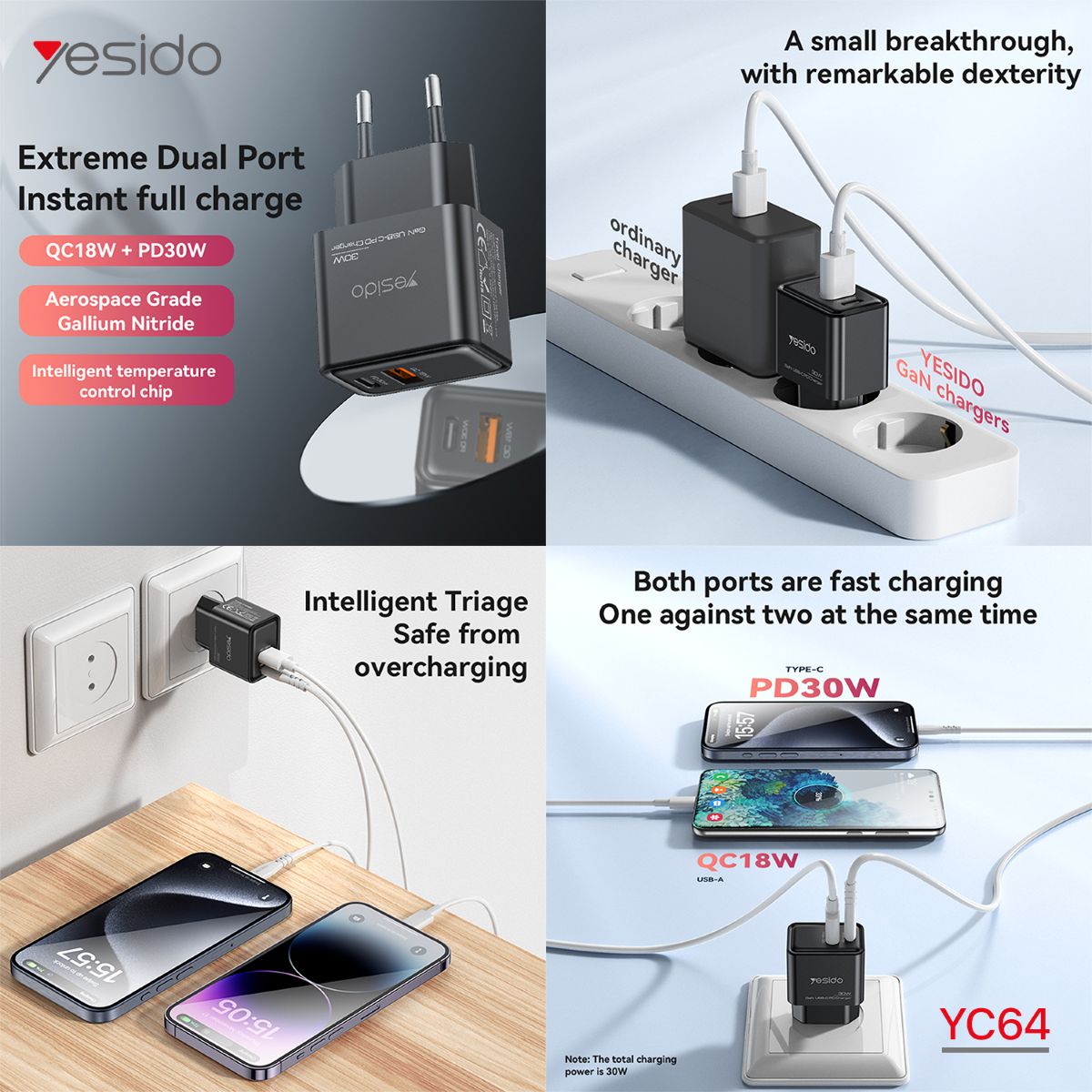 شاحن YESIDO YC64 30W PD