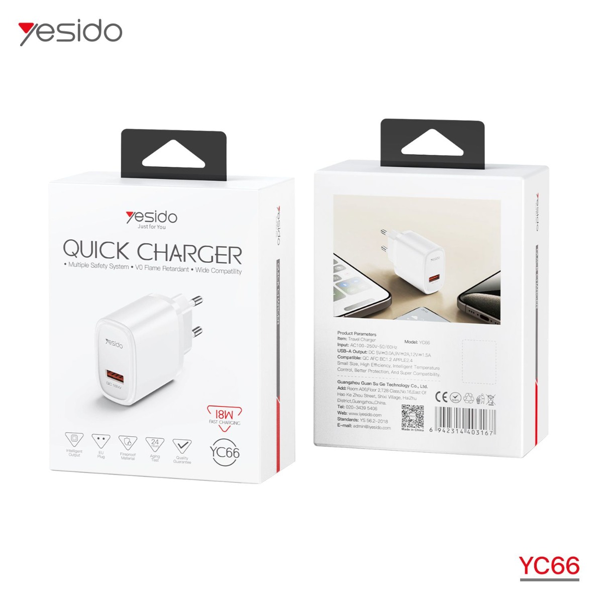 YESIDO YC66 18W Charger