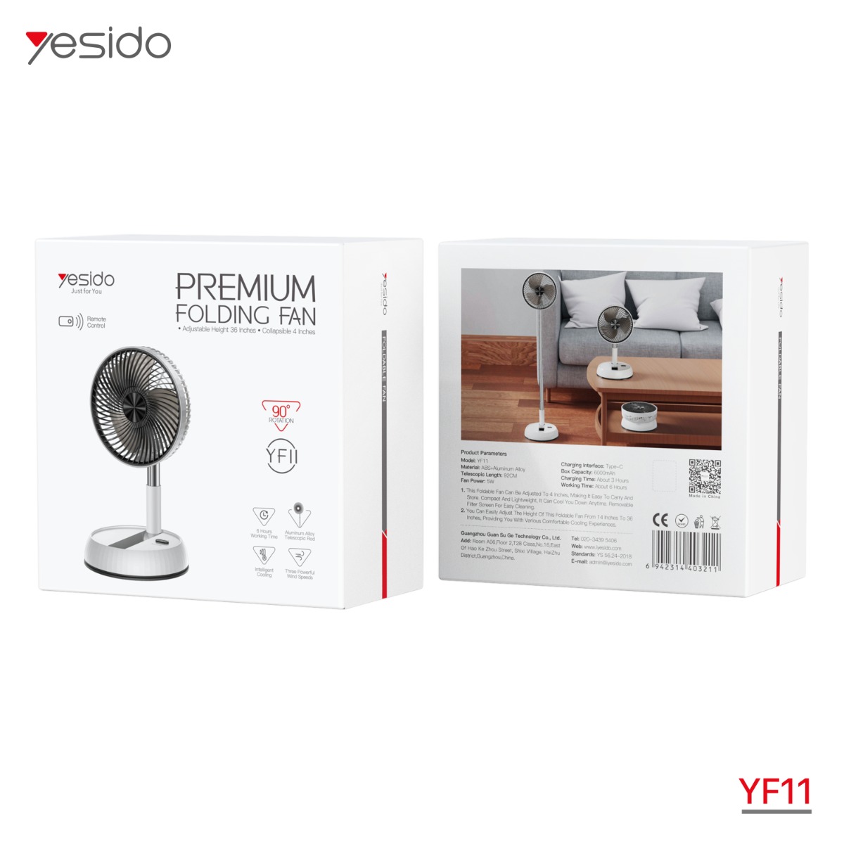 YESIDO YF11 Office Folding Fan