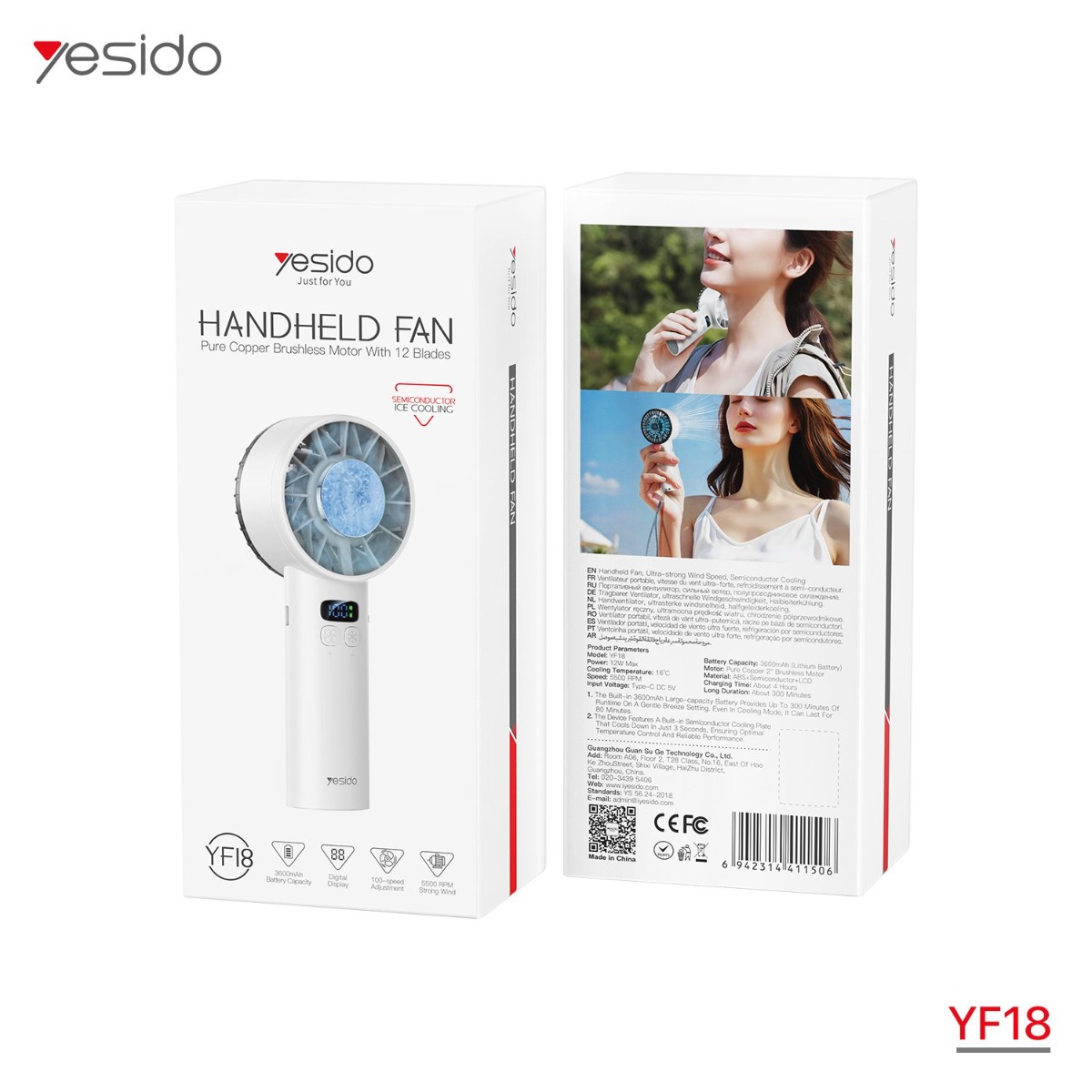 YESIDO YF18 Handheld Fan