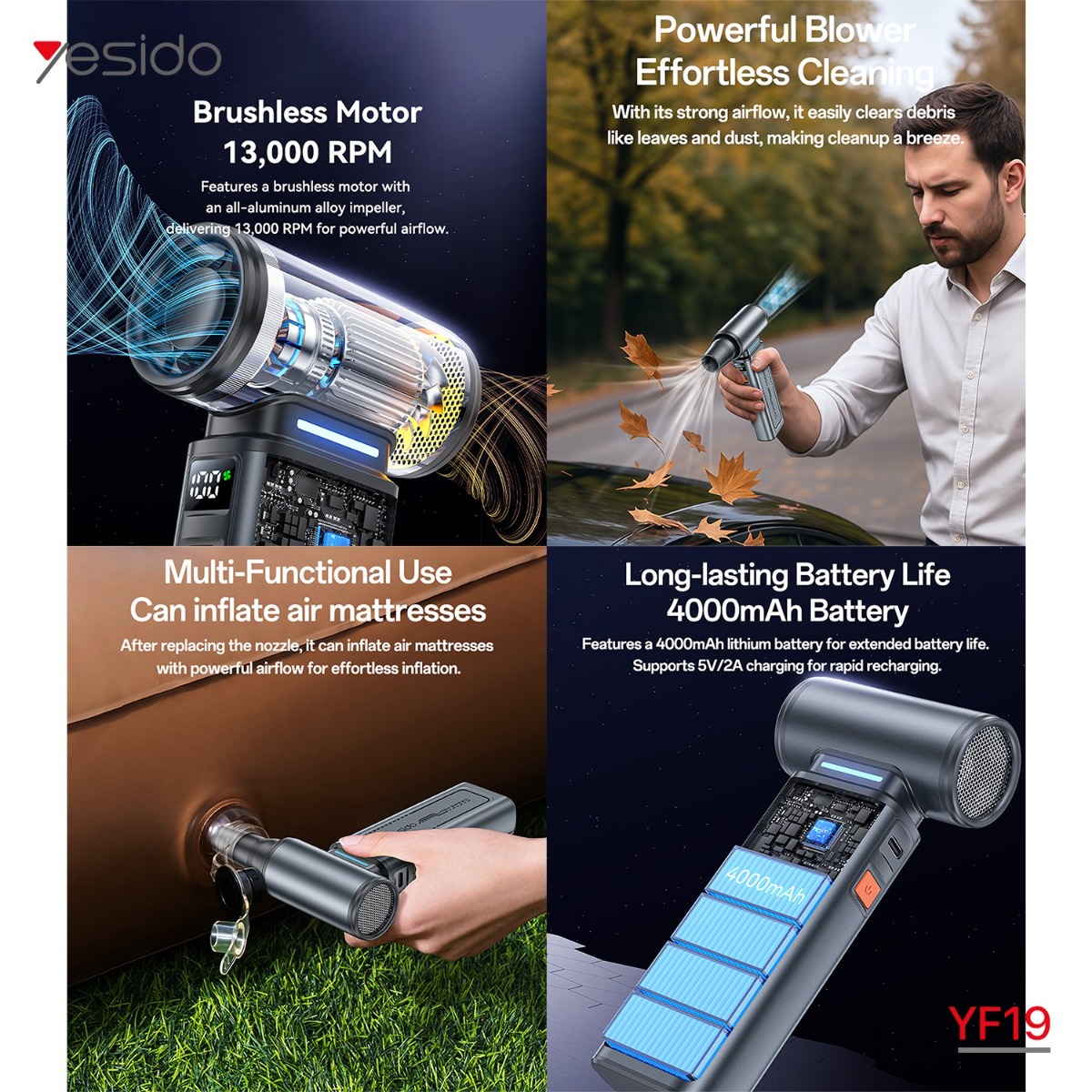 منفاخ YESIDO YF19 Turbo 