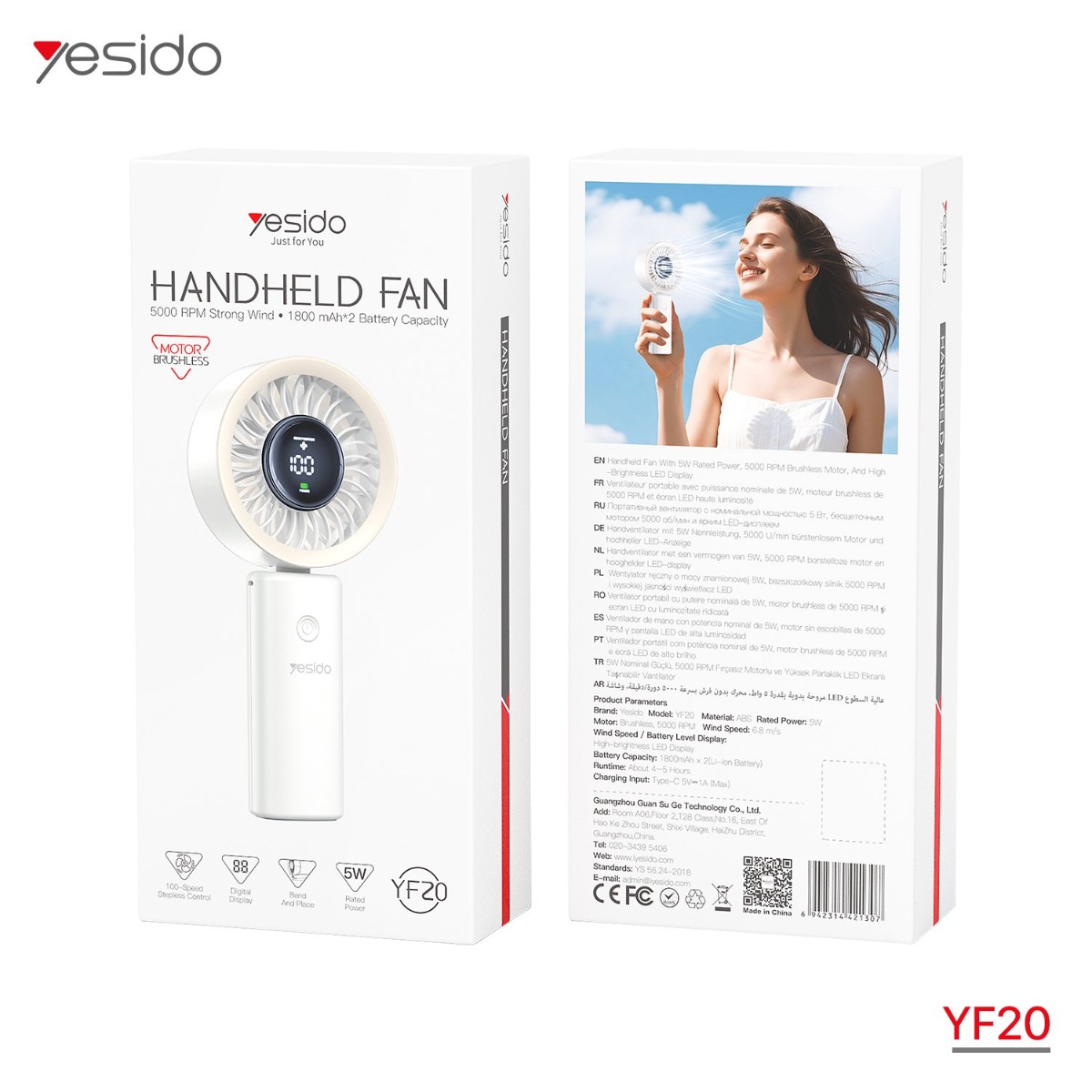 YESIDO YF20 Handheld Fan
