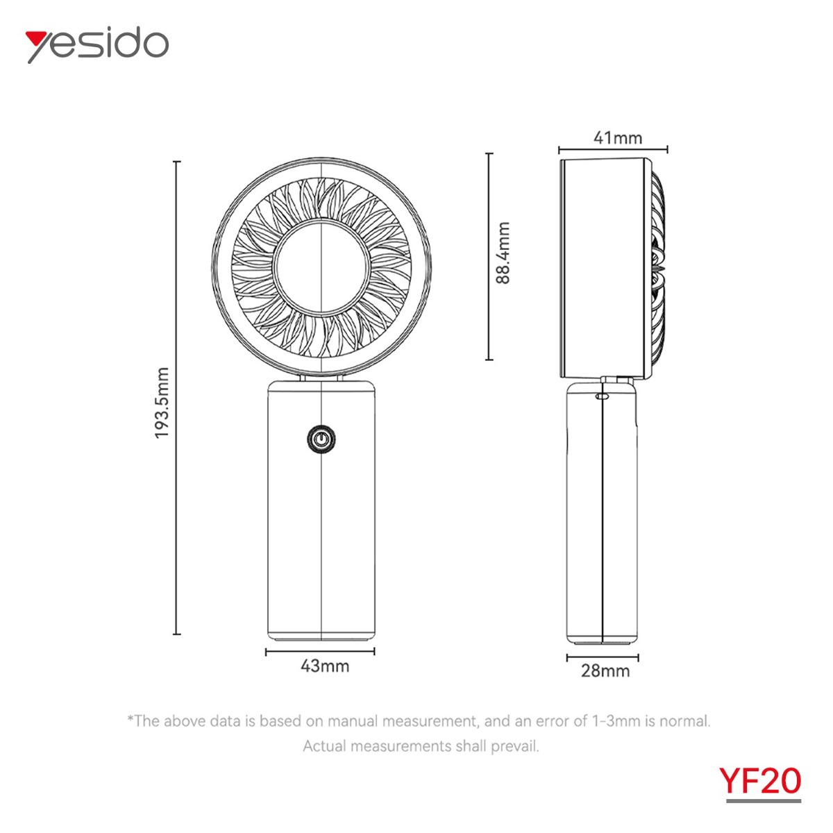 YESIDO YF20 Handheld Fan