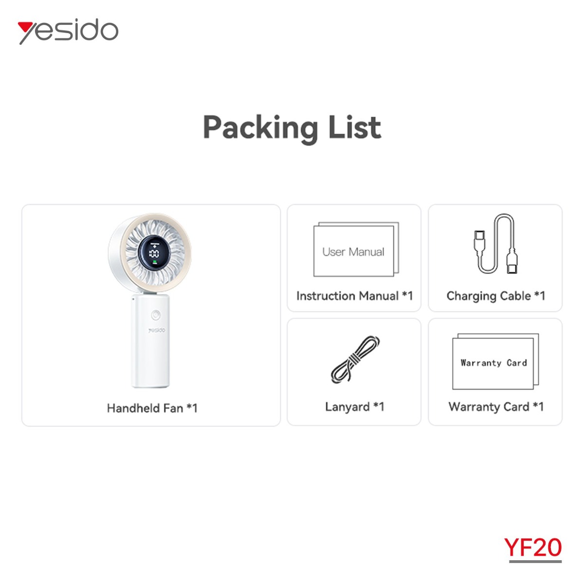 YESIDO YF20 Handheld Fan