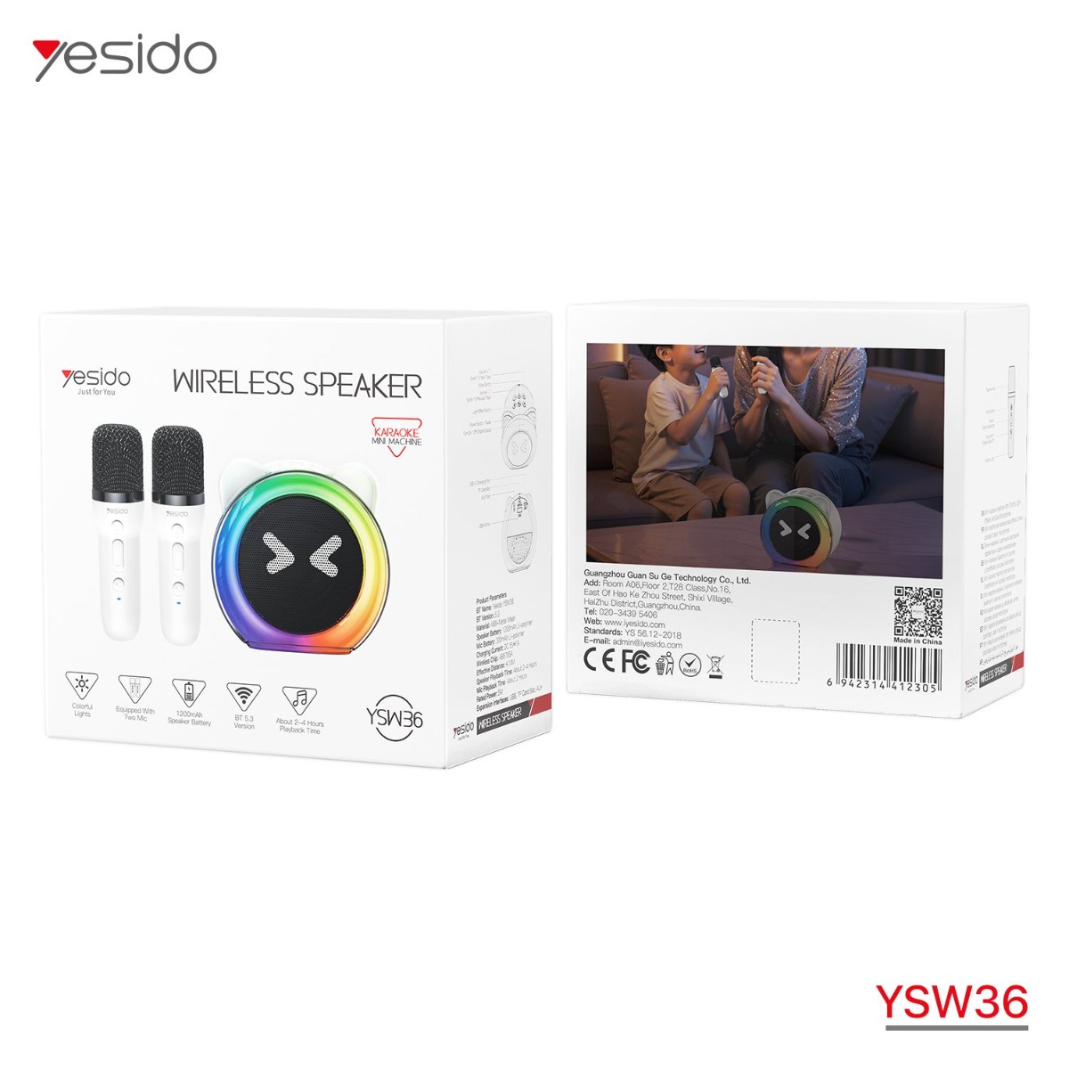 سبيكر YESIDO YSW36 لاسلكي مع ميكروفون للأطفال