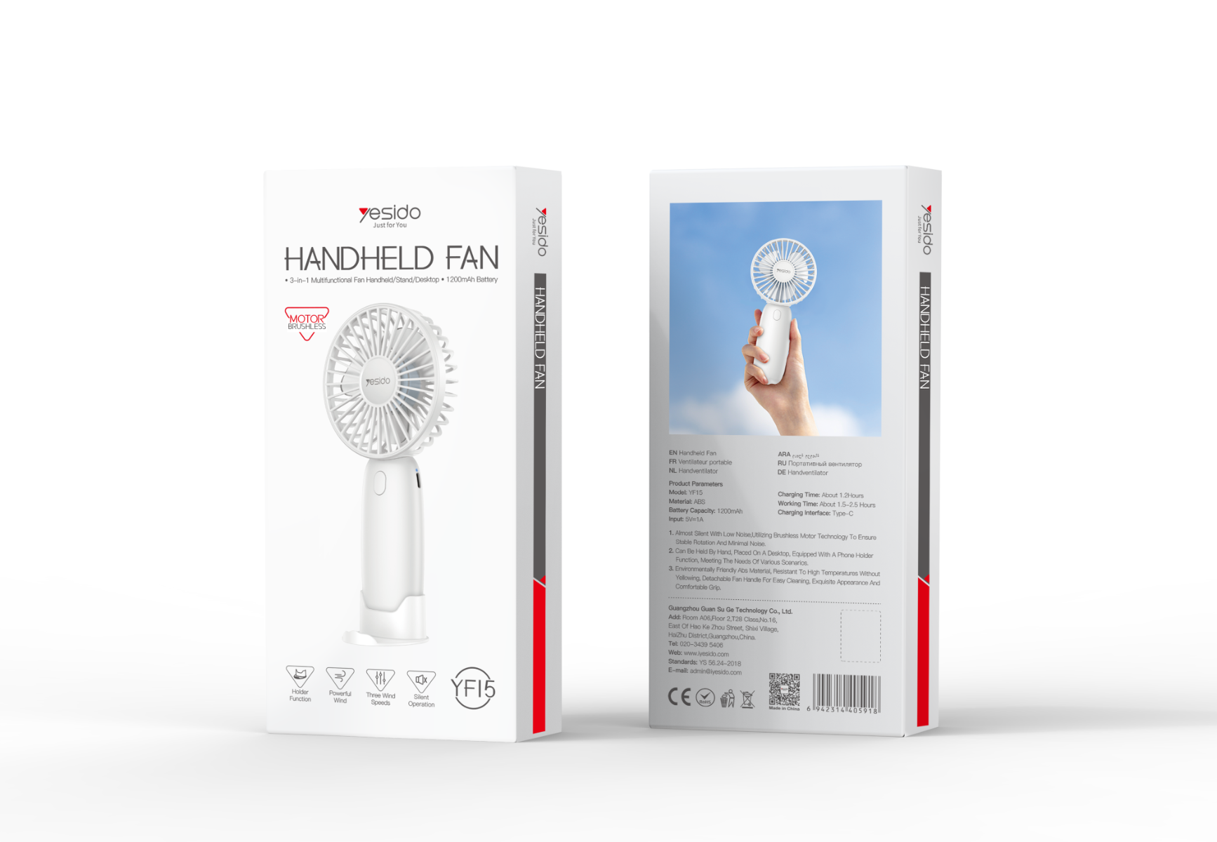 YESIDO YF15 3in1 Handheld Fan